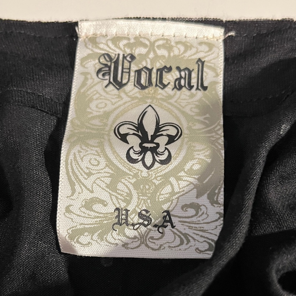 ❇️NWOT Vocal Vest Long Black Glittery Open Front Sz OS - Picture 2 of 16